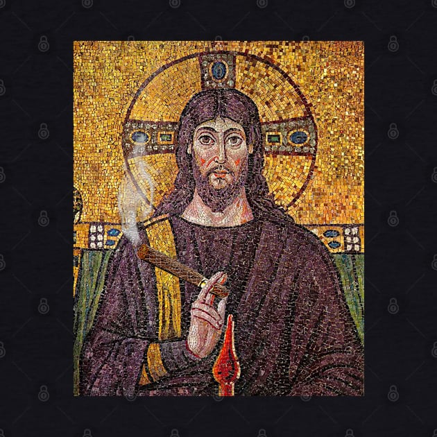 Holy Smoke! Jesus Mosaic Art by BullShirtCo